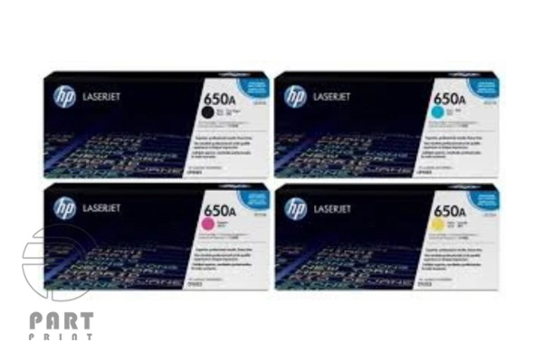 ست کارتریج HP 650A شامل رنگهای مشکی، آبی، زرد و قرمز
