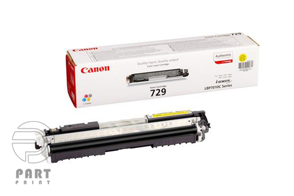 خرید کارتریج زرد Canon 729Y برای پرینتر LBP7010C با قیمت مناسب، گارانتی سلامت، خدمات پس از فروش، تضمین اصالت کالا و پارت پرینت