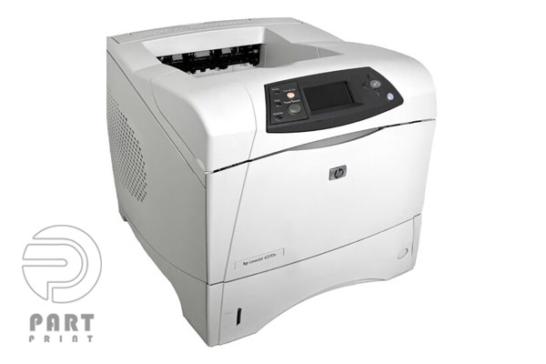 نمای پنل کاربری و مسیر خروج کاغذ در HP LaserJet 4200